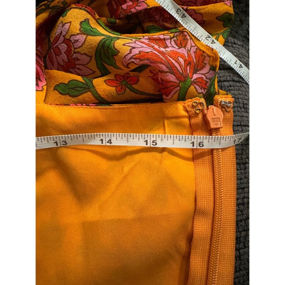 Veronica Beard Randa Floral Silk Ruffle Peplum Top Sleeveless (J) - Picture 6 of 12